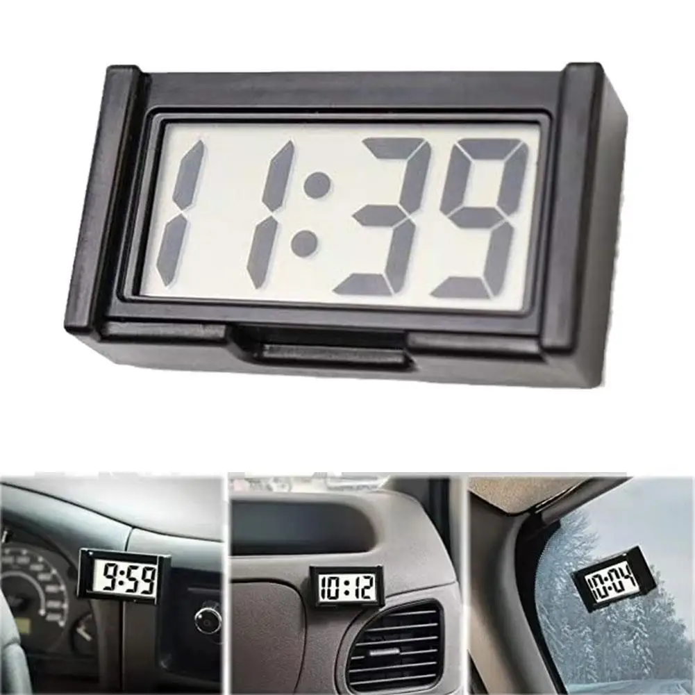 Car Desk Clock Portable Mini Car Dashboard Clock Self Adhesive Stick  Electronics Clock Car Electronic Accessories