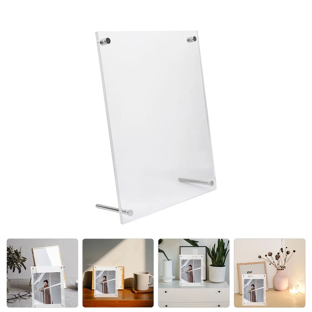 

Transparent Acrylic Desktop Photo Frame Household Office Business License Award Certificate Holder Indoor Picture Frame