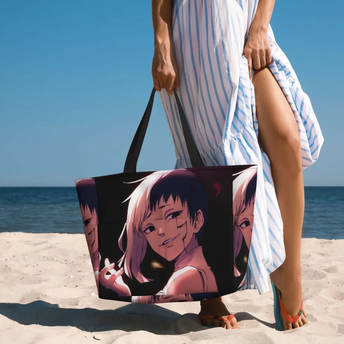 

Gen Asagiri Dr Stone Apan Anime Beach Tote Bag Sport Gym Yoga Duffle Large Tote Bag Women Travel Bag Fitness bag
