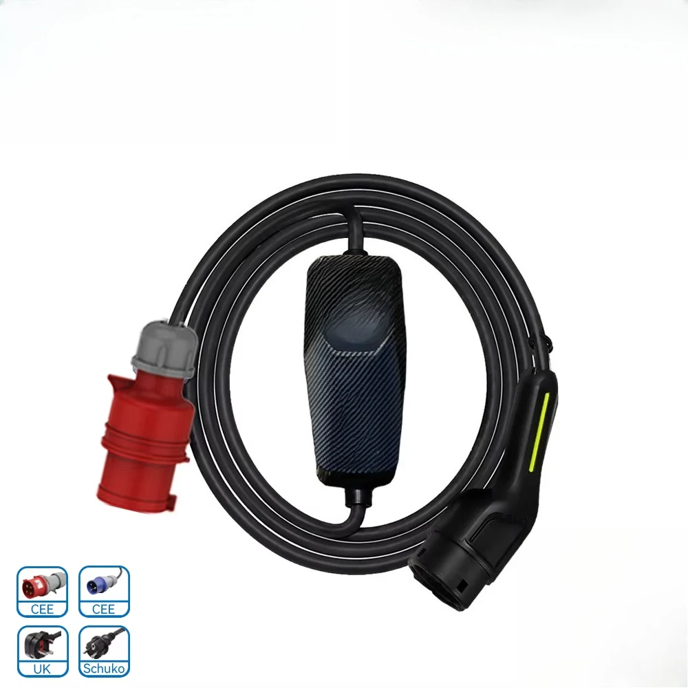 7.4KW Portable Charger for Electric Vehicles Type 1 Intelligent Control Waterproof Dustproof Housing