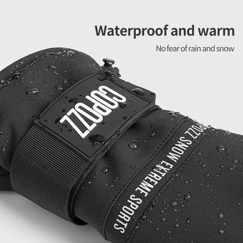 COPOZZ Kevlar Professional Winter Thermal Gloves Men Mittens Thicken -30degree Ski Gloves Warm Waterproof Snowmobile Snow Gloves