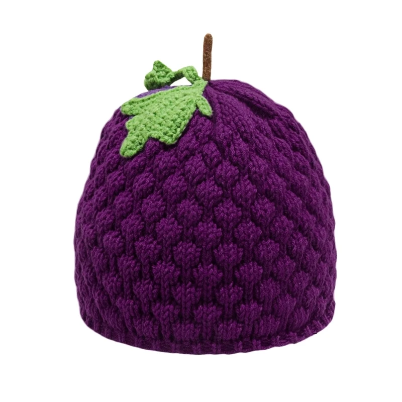 Novelty Fruit Theme Brimless Hat Hand Crochet Winter Skull Hat For Women Teens 2000s Styles Headwear Fashion Head Accessory Y166
