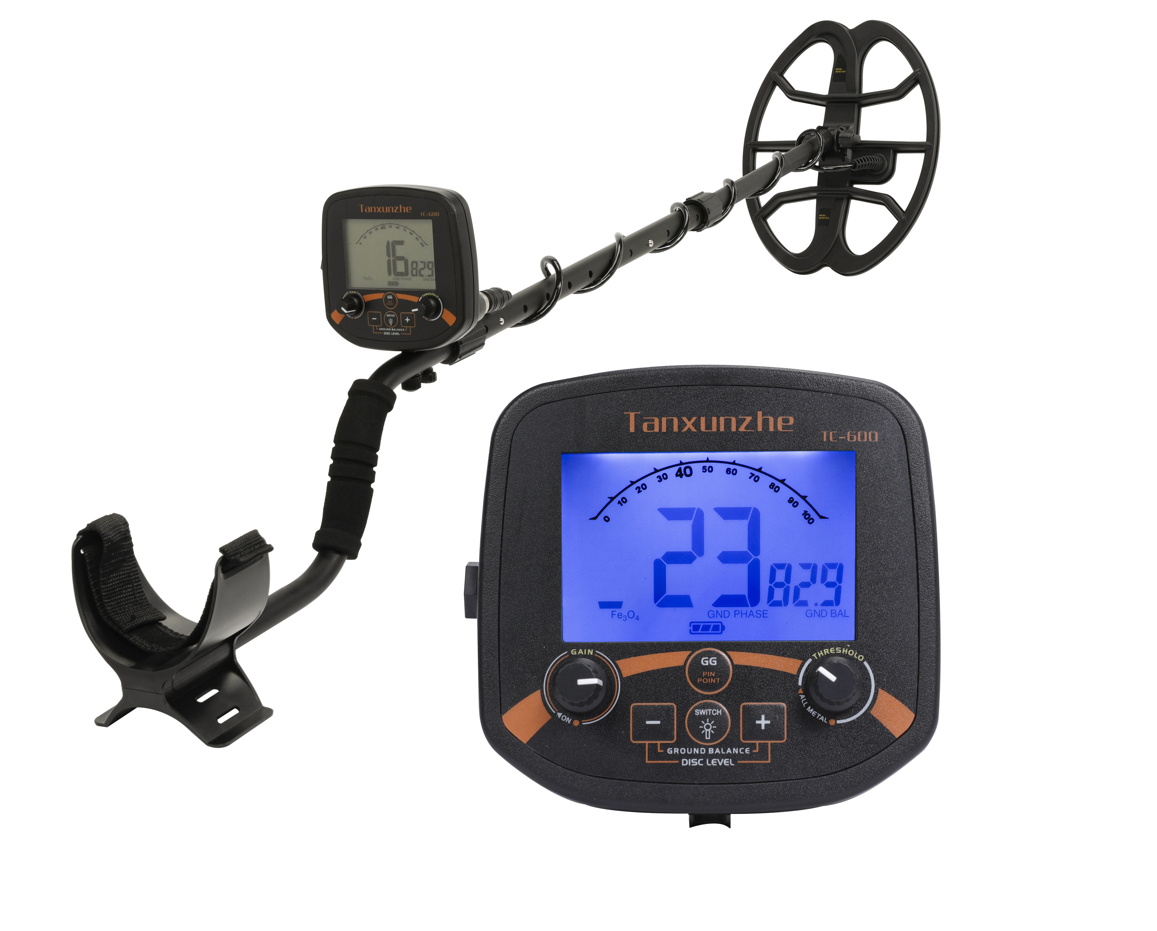 Professional TC-600 Gold Metal Detector High Performance Underground Treasure Hunter LCD Backlight Screen Display Super Stable