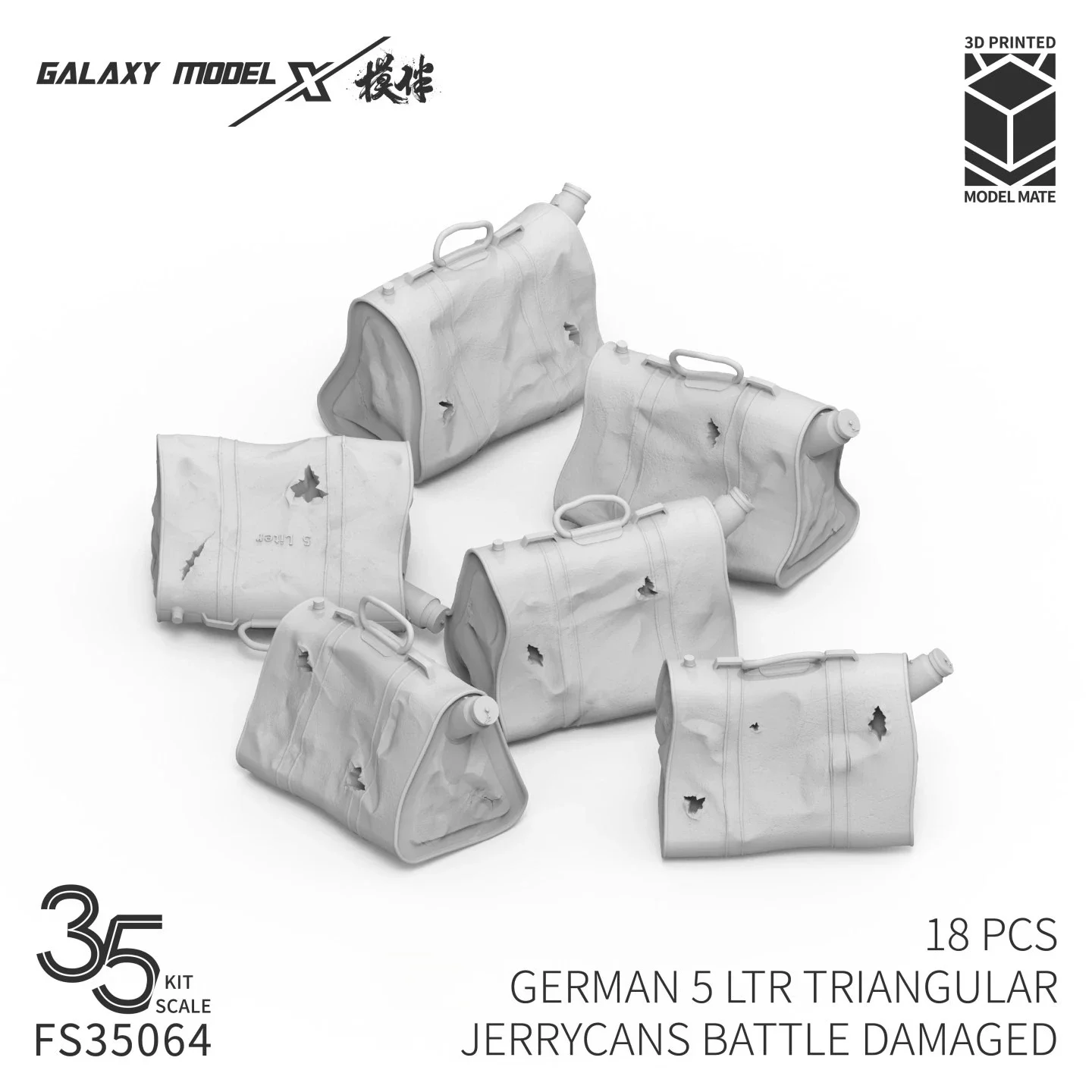 Galaxy 1/35 German Triangular Worn Oil Barrel 3D Printed Resin Model Parts Retro Damaged Fuel Tank for Model DIY Accessories