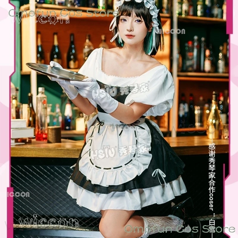 Alien Stage Sua Cosplay Costume Wig Maid Dress Halloween Party Roleplay Performance Clothes Cute Women Outfit Anime Cosplay Suit
