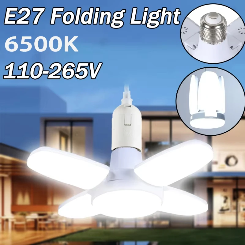 

E27 Bulb 28W Foldable LED Lamp AC85-265V AC220V AC110V Ceiling Light Tubes Garage Basement Lighting Led Bulbs E27 Home 6500k