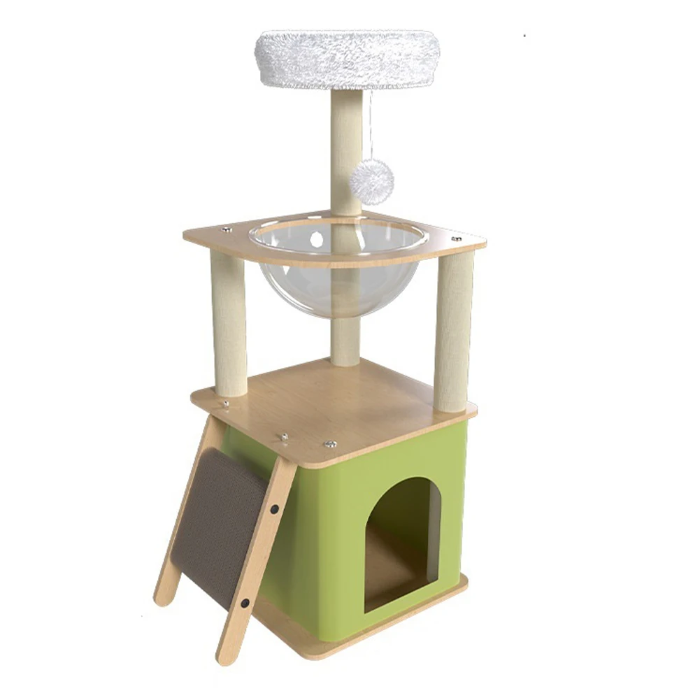 Marco de escalada para gatos con plataforma de salto de felpa, bola colgante, torres para gatos multicapa, torre de árbol para gatos de interior, adultos grandes