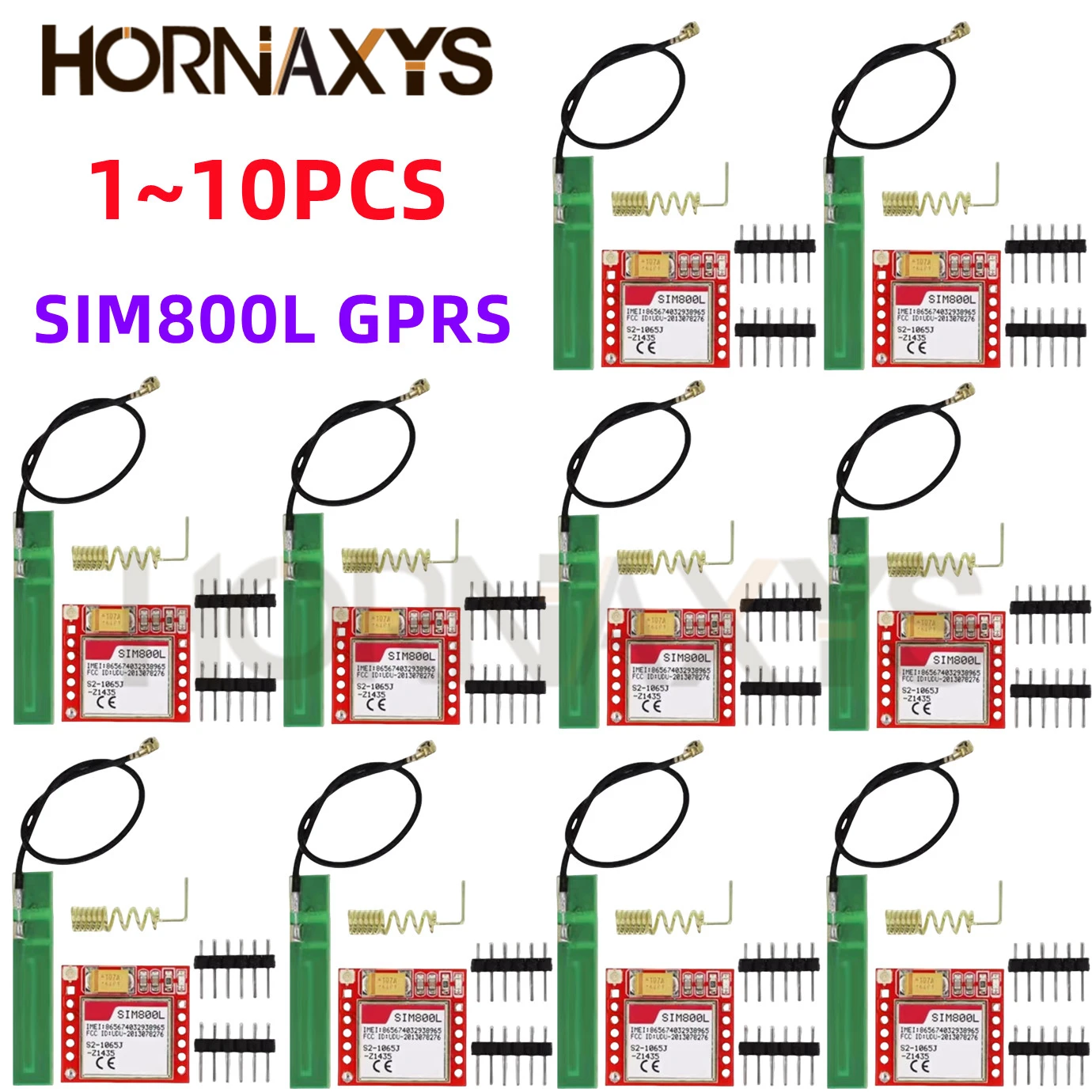 1-10pcs/Smallest SIM800L GPRS GSM Module Kit MicroSIM Card Core BOard Quad-band TTL Serial Port with the antenna