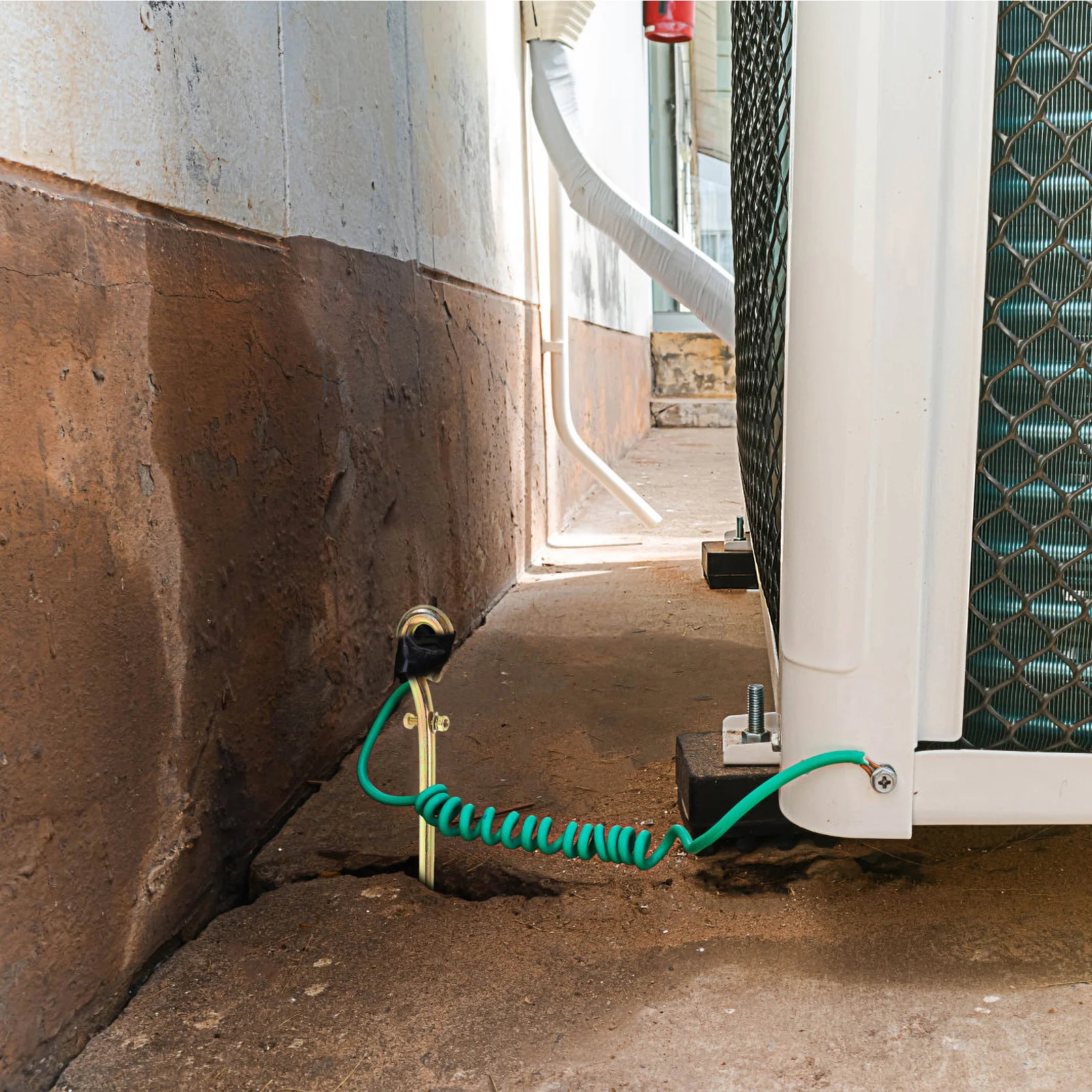 Varilla de puesta a tierra portátil, poste de puesta a tierra de Metal resistente para generador de cerca eléctrica, antena, plato satelital, cable de tierra para exteriores, 1 Juego