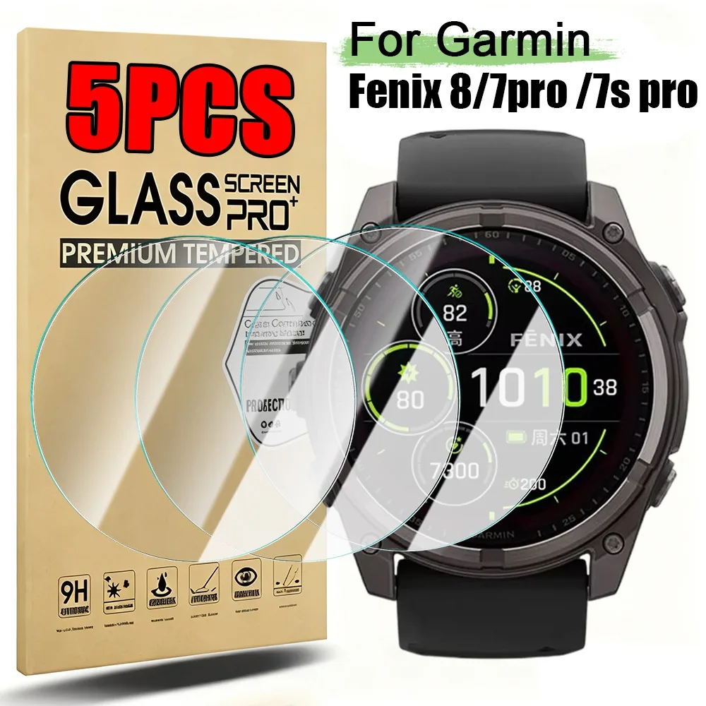 1-5 قطعة طبقة رقيقة من الزجاج الواقي لـ Garmin Fenix 8 7 7x 7s Pro شاشة مضادة للخدش HD فيلم مقسى لـ Garmin Fenix8 43 مللي متر 47 مللي متر 51 مللي متر #1