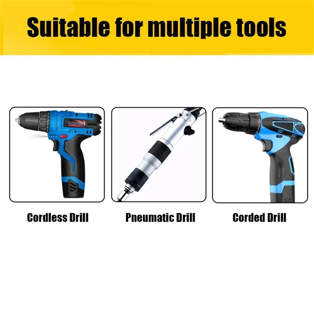 5.5-19mm Impact Socket Adapter 6.35Mm Hex Shank Quick Adapter 80mm Length Deepen Power Nut Driver Drill Bit Set  for Power Tools