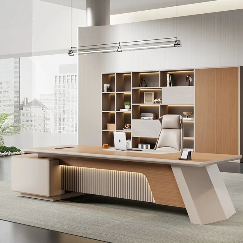 Wooden Modern Office Desk Standing Executive Study Computer Decoration Office Desk Drawer Organizers Tavolo Salon Furniture