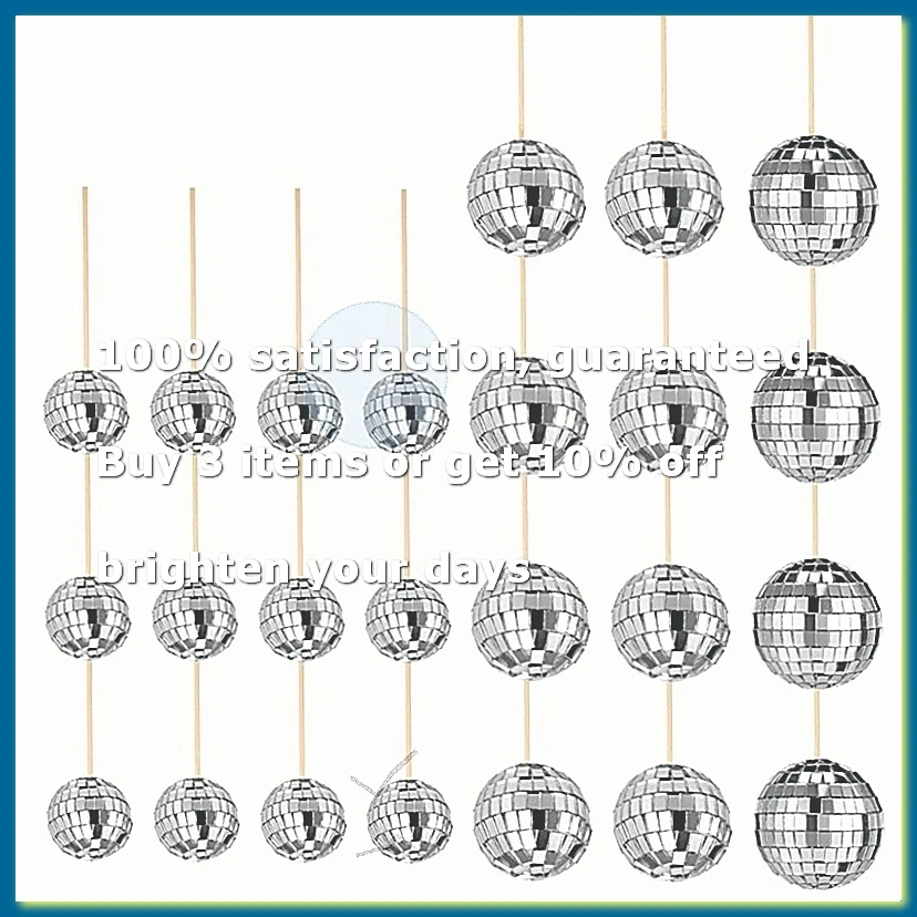 ●24Pcs Disco Ball Cupcake Toppers Happy Birthday Cake Topper Disco Ball Cake Picks Theme Cake Decor for Disco Theme