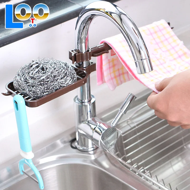 بالوعة المطبخ استنزاف رف الإسفنج سلة التخزين صنبور القماش استنزاف حامل تجفيف الصابون الرف المنظم اكسسوارات الحمام