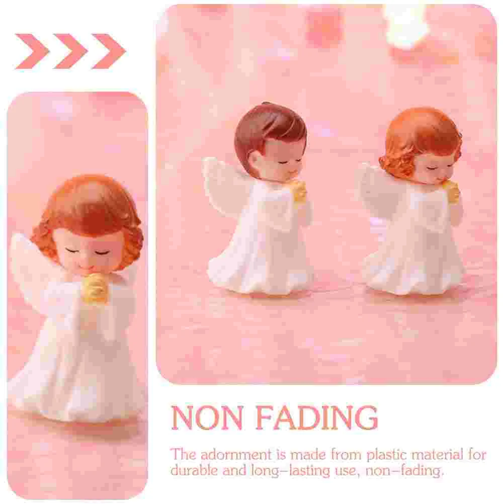 4 Pcs Fairy Lights Praying Angel Child Baby Dolls Micro Little Angels Figure Vinyl Statue