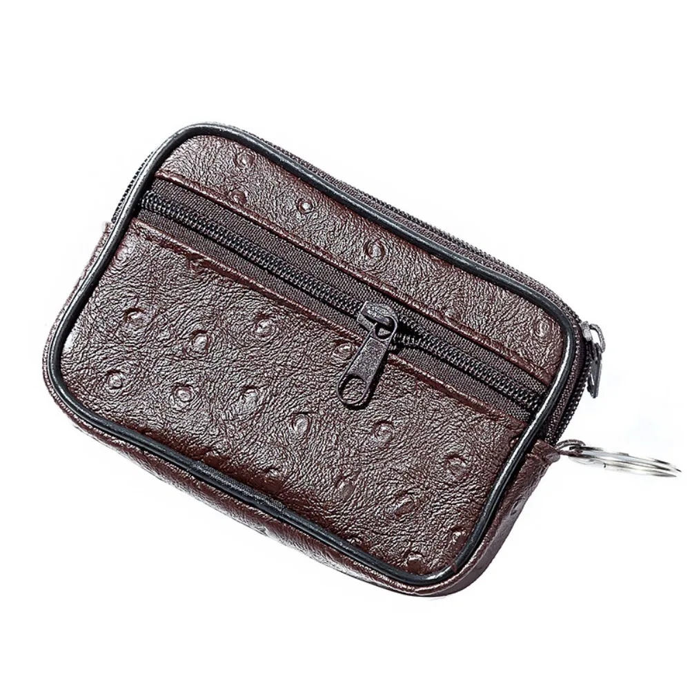 Durable Mini Retro Fashion PU Leather Card Bag PU Rectangular Shape Key Holder Man Wallet Zero Money Bag