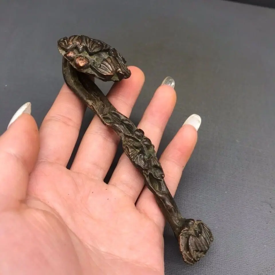 Copper small Ruyi ornament, all the best, attract wealth, Nafu, all the best, antique home decoration ornament