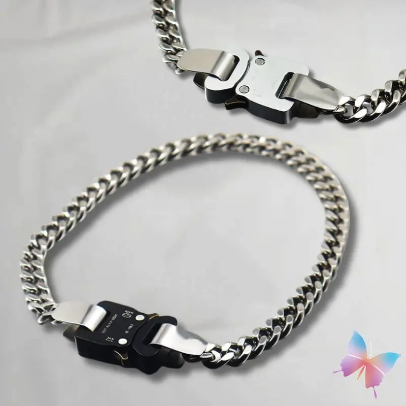Unisex 1017 ALYX 9SM Necklace Classic Single Chain Fashionable Functional Metal Buckle Gift Box Men Women ALYX Accessories