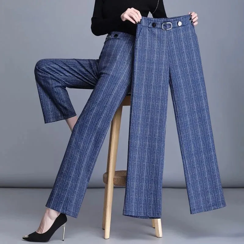 Imagem -04 - Calça Harajuku Larga de Cintura Alta Feminina Calça Casual de Perna Reta Moda Coreana Outono Inverno Nova 2023