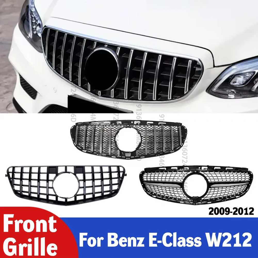 

AMG Style Front Grille For Mercedes E-Class W212 2009-2012 Gloss Black Mesh Replacement Sport Grill Cover