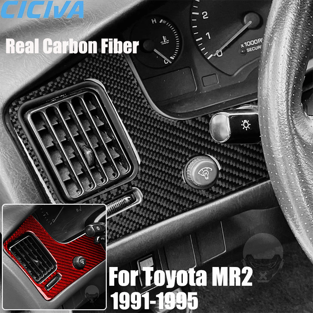 

Real Carbon Fiber Car Accessories Driver Air Vent Decorative Cover Soft Sticker For Toyota MR2 SW20 1991 1992 1993 1994 1995