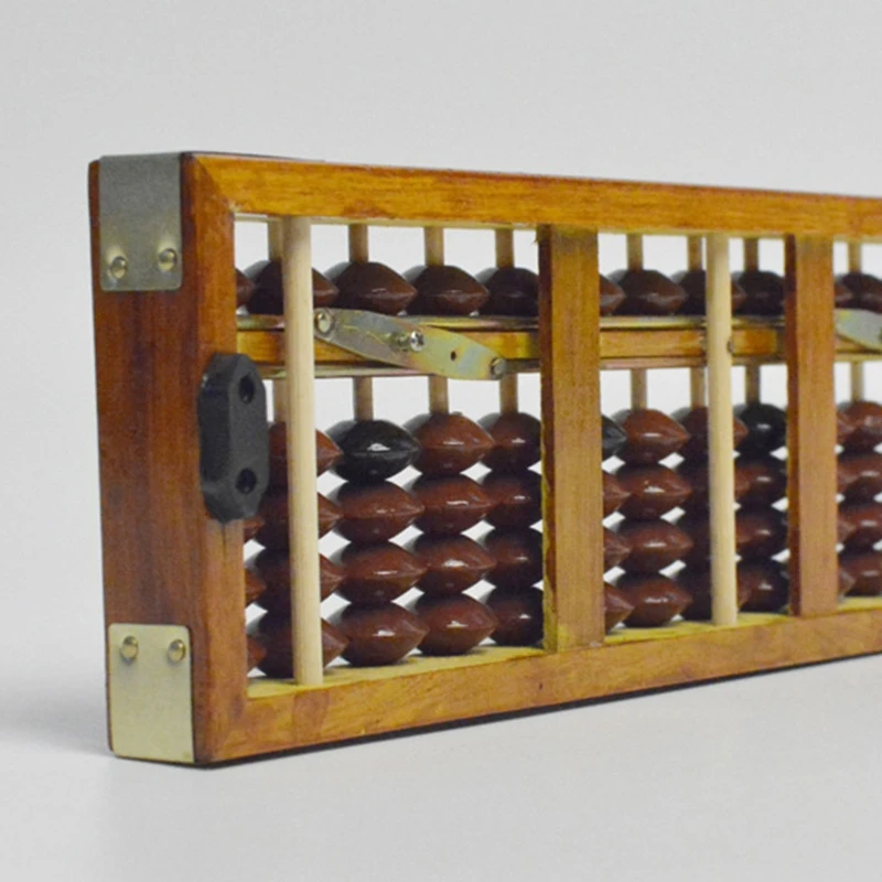 Y1UB Vintage Wooden Abacus with Reset Button Traditional Math Counting Tools for Students Teachers Accountants Office Clerks