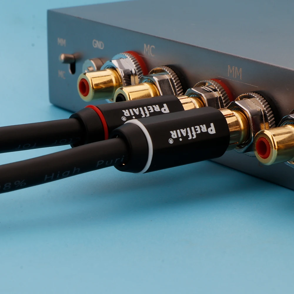 Preffair-Cable Dual RCA estéreo de núcleo de cobre de alta pureza 4N, alta calidad, interconexión de Audio HiFi con enchufes chapados en oro de 24K, nuevo