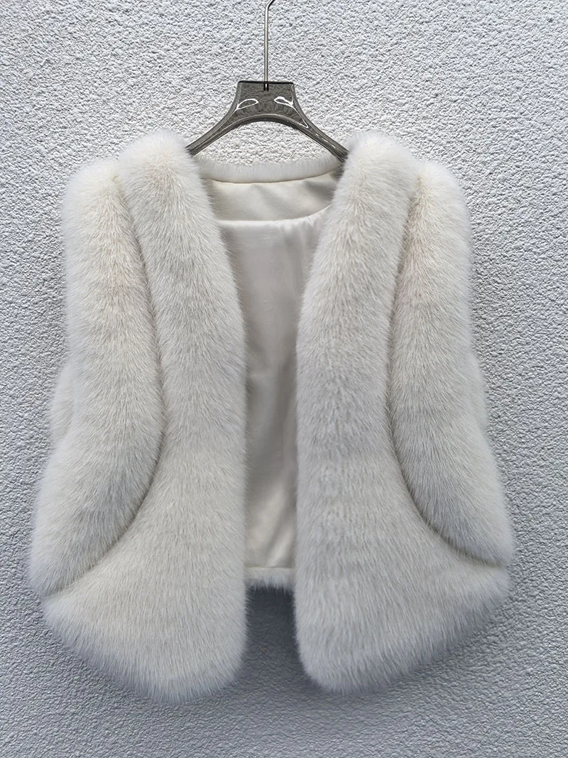 ZADORIN Fashion Irregular Spliced Fluffy Warm Faux Fur Vest Woman Fur Coats Autumn Winter Vestes Femmes New in Coats & Jackets