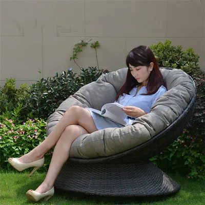 Outdoor rattan lounge chair furniture courtyard round study lazy sofa chair