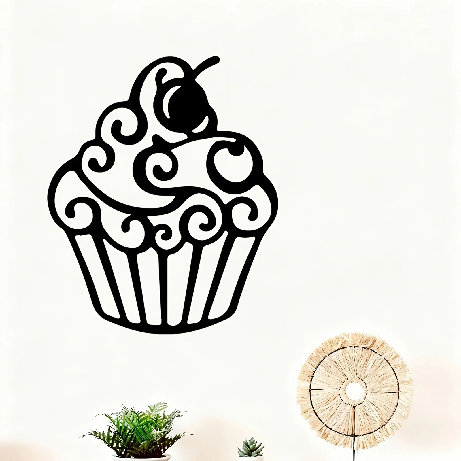 Brand Vintage Rust Resistant Aluminum Wall Art Waterproof Durable Cupcake Decor For Kitchen Garden Fence Home Ornament Gift