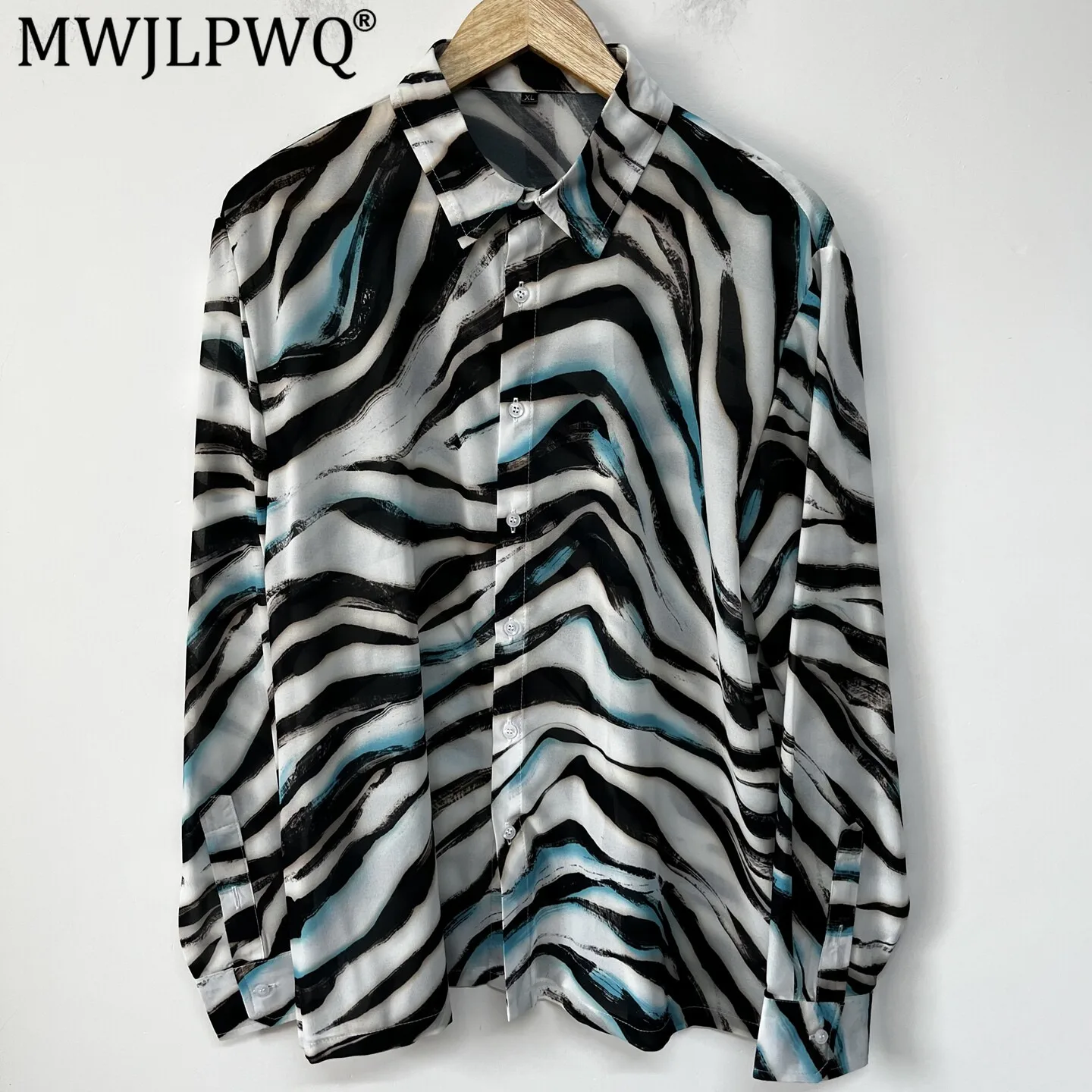 MWJLPWQ Print Flowing Chiffon Drape Men's Shirt Fashion Designer Loose-Fitting Personalized Versatile Tops 2026 Autumn 20627