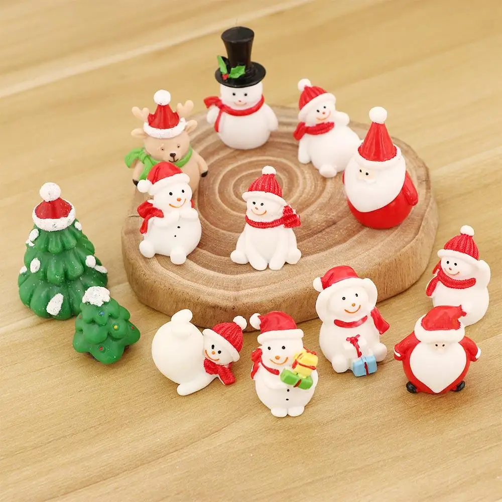 Snowman Tree Dollhouse Fairy Garden Terrarium Decoration Ornaments Figurines Micro Landscape Christmas Miniature