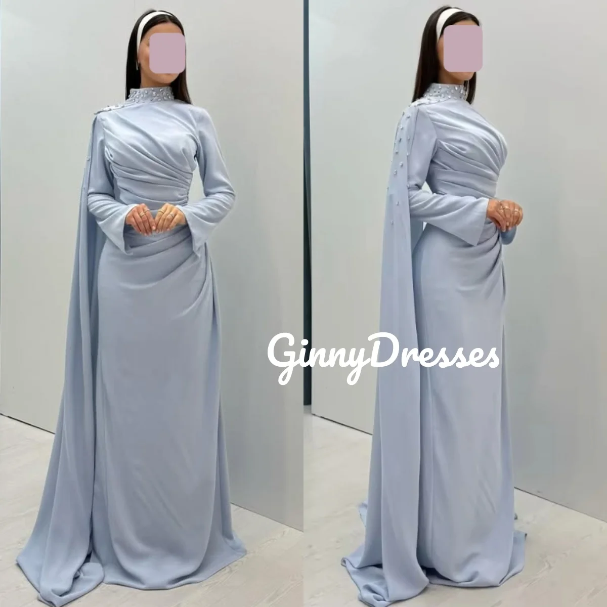 

Свадебное платье на заказ, элегантные вечерние платья длиной до пола с овальным вырезом и бисером для женщин, вечерние платья на молнии