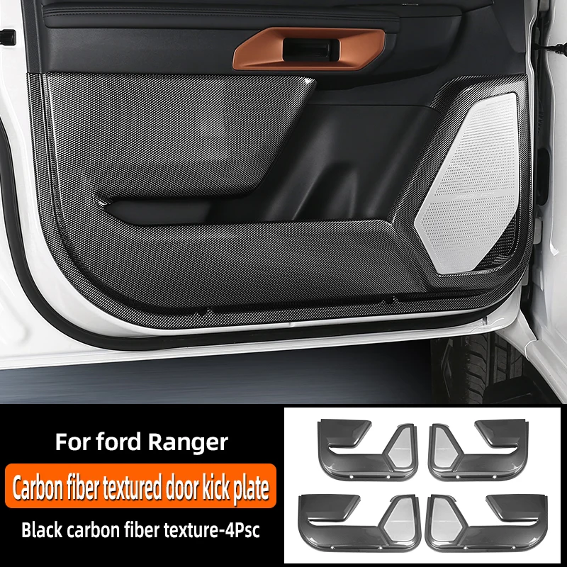 ABS Door Anti-kick Plate Paste Version Protect Board 4pcs Anti Kick Pad For 2024 Ford Ranger Next Gen