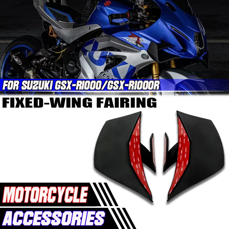 

New Motorcycle Front Aerodynamic Fixed Wing Spoiler Side wing Aileron For Suzuki GSX-R1000/R 2017 2018 2019 2020 2021 2022 2023