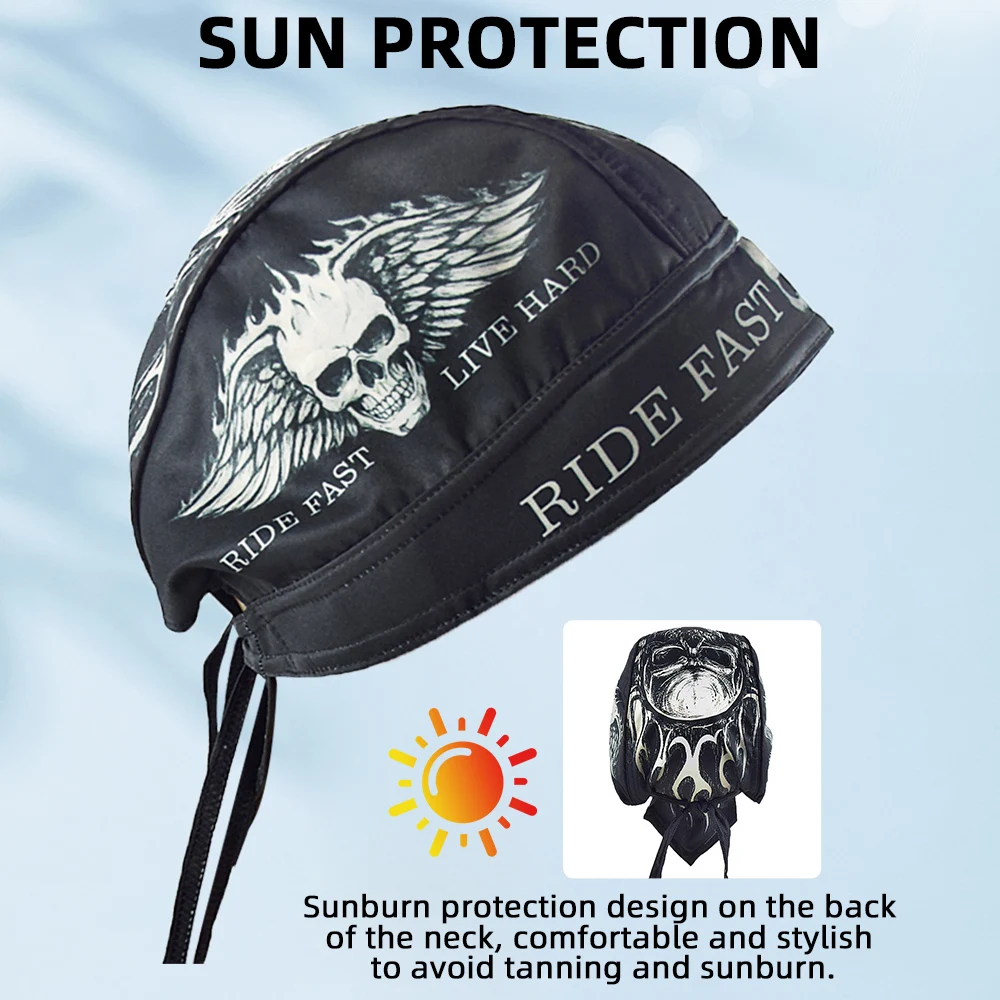 Summer Quick-Dry Motorcycle Headscarf Pirate Style Punk Moto Sports Cycling Balaclava Retro Motorbike Riding Hood Headgear