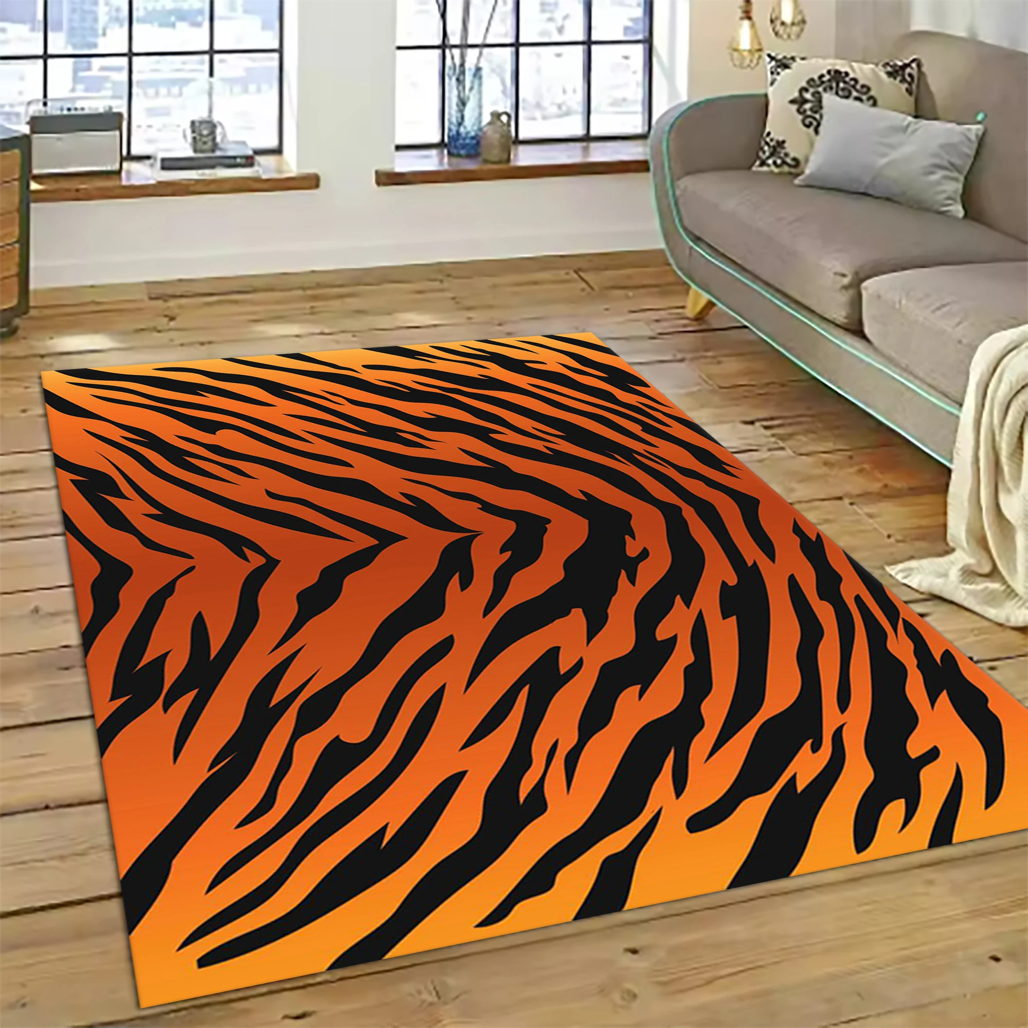 Tiger Style Bedroom Room Soft Carpet Retro Large Area Washable Living Room Rugs Printed Cloakroom Plush Mats Ковер Tapis 러