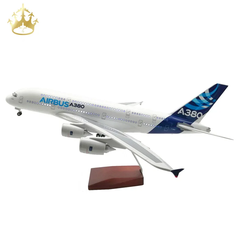 โมเดลเครื่องบินแอร์บัส A380 รุ่นต้นแบบ พร้อมล้อและไฟจำลอง ของตกแต่งสำหรับนักบินและสายการบิน