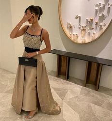 Customized Exquisite Spaghetti Sheath Party Sequin Cocktail Fold Draped S Prom Dresses vestidos de ocasión formales فستان سهرهпл