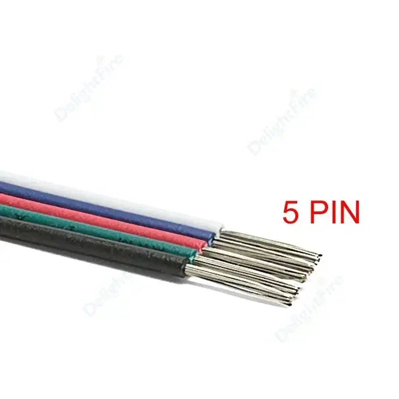 DelightFire 2 3 5 6 4-poliges Elektrokabel 22 20 18AWG PVC-verzinnter Kupferdraht Elektrokabel für LED-Streifen, Lautsprecher, Ventilatoren, Lichter, Solarmodule, DIY 5