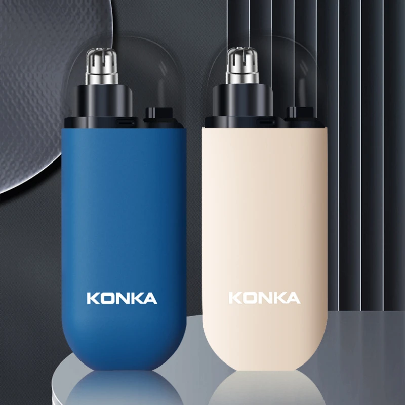  Konka Nose Hair Trimmer Safe Trimming Round Head Hair Trimmer Rechargeable Long Endurance Waterproof Portable Rapid Care