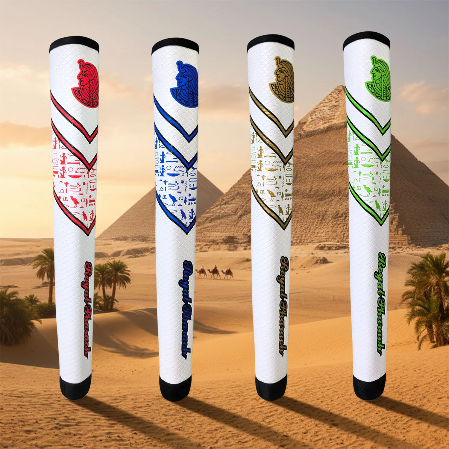 1 Stück Royal Pharaoh Golf Putter-Griff, Hieroglyphisches Pharao-Design, Premium PU-Material, Hochwertiger Golf-Griff