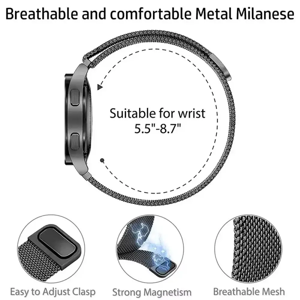 22 mm Milanaise-Loop-Band für CMF Watch Pro 3, Metall-Magnetarmband für CMF von Nothing Watch Pro 2 Stianless Steel Correa – Detail 4