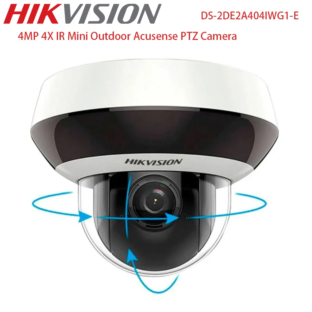 Hikvision 4MP 4X IR Mini Outdoor Acusense PTZ Camera DS-2DE2A404IWG1-E 4X Optical Zoom 2-way Speaker