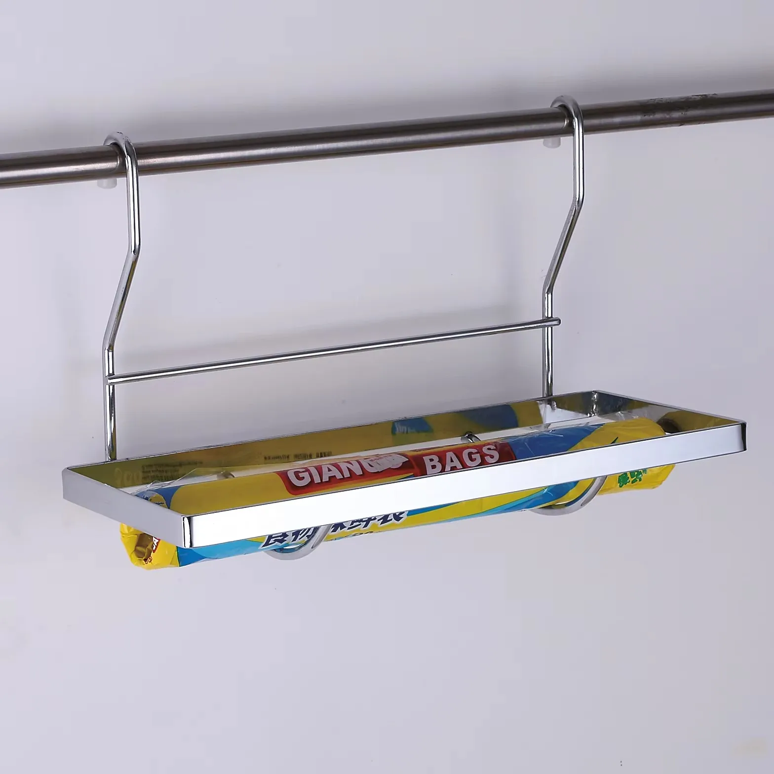 

Single-layer metal kitchen storage rack Hot-selling modern seasoning rack Spice corner panel fresh-keeping bag rack