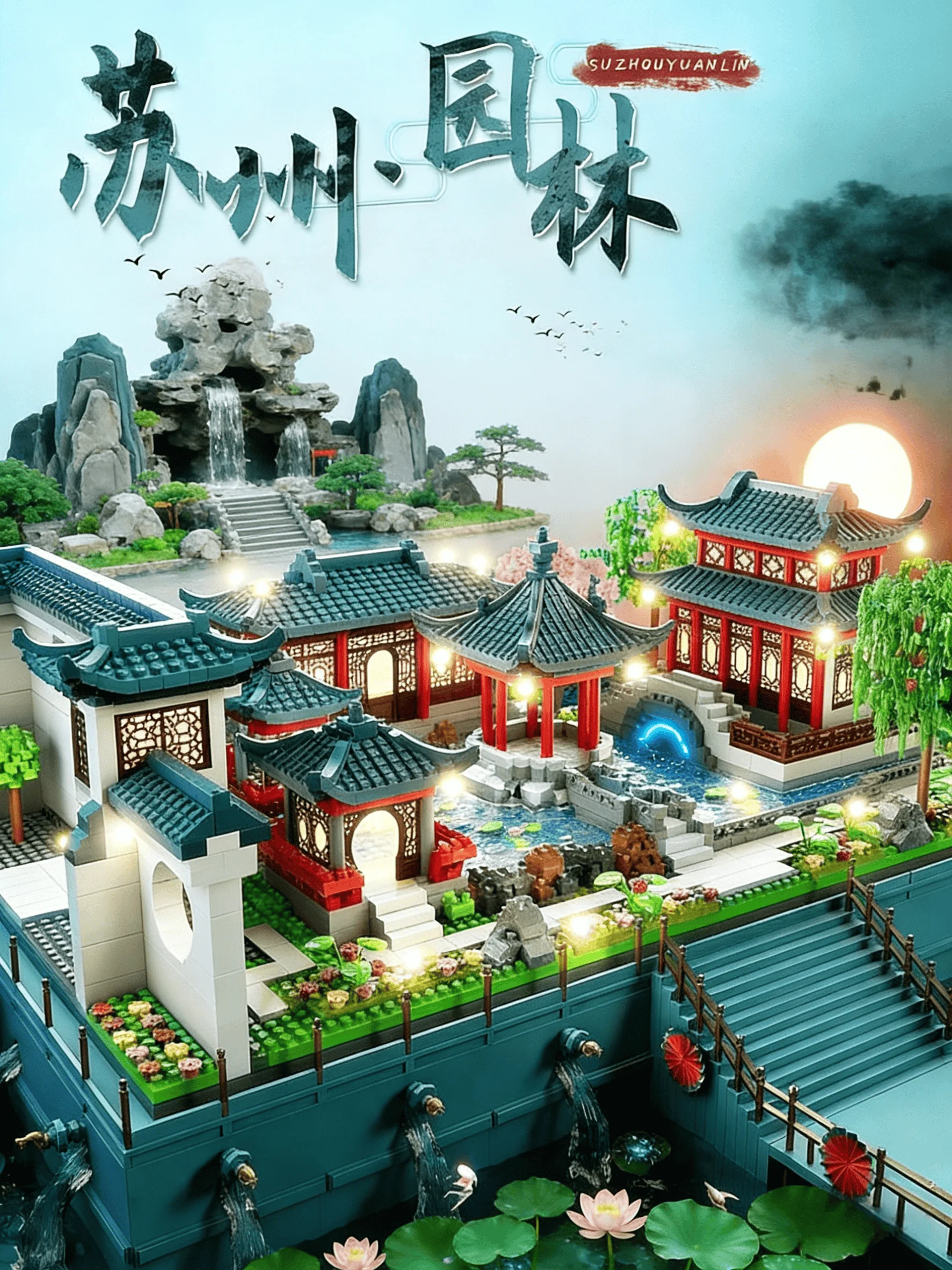 Bloques de Construcción Shanghairen Garden, Edificio Tiananmen, Bloques de Construcción Micro Nacionales de Alta Dificultad para Adultos, Ensamblaje para Niños