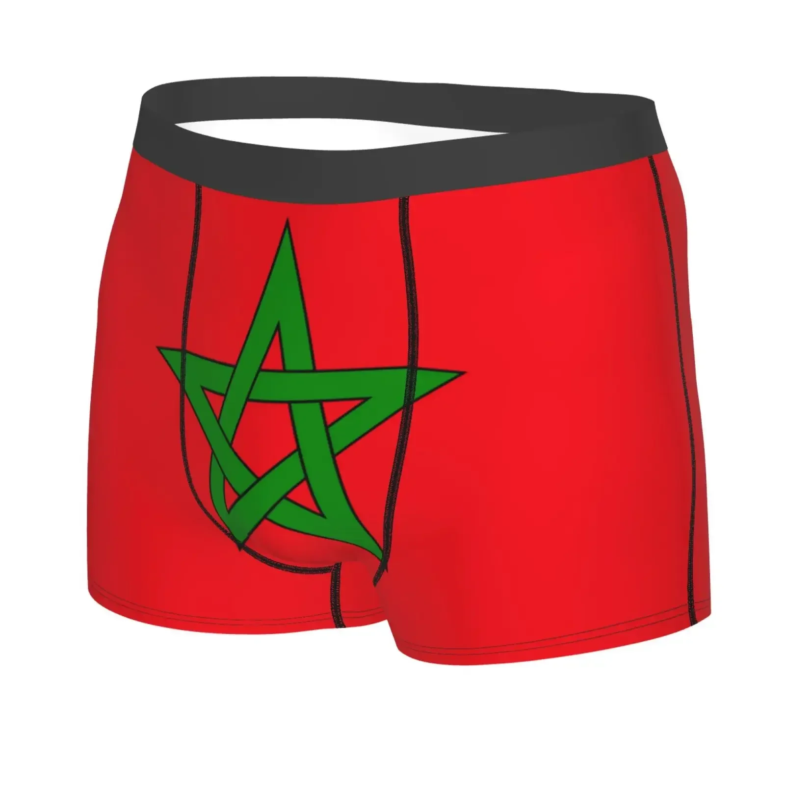 Moroccan Flag Pattern Men Printed Boxer Briefs Underwear Highly Breathable Boxer Shorts Panties Breathable Underpants For Homme