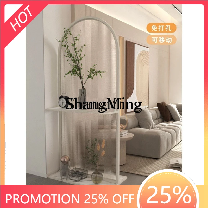

CL the door Changhong glass curved partition rack enters the home living room entrance screen can be moved