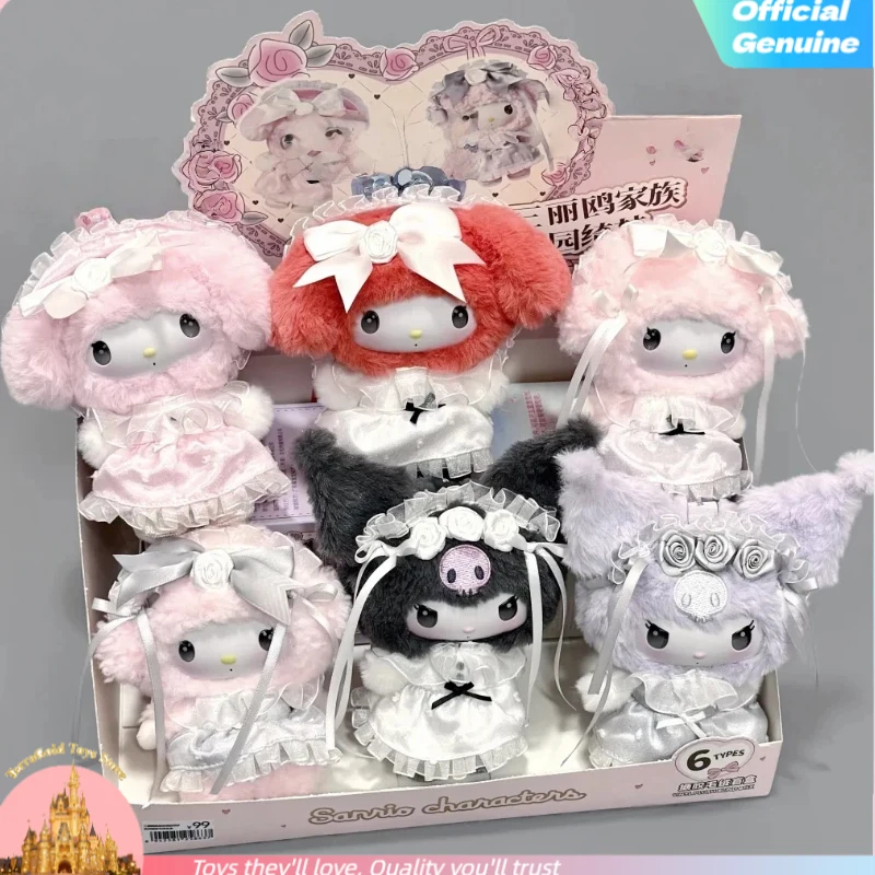 

Genuine Sanrio Rose Garden Dream Blind Box Vinyl Plush Pendant Cute Kuromi My Melody Figure Cute Keychain Kawaii Doll Toy Gifts