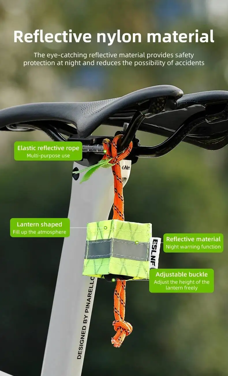 ESLNF Reflektierender Fahrradsitz-Anhänger Sicherheitsanhänger Hohe Sichtbarkeit Nachtfahrrad-Zubehör Einzigartig für Rennräder und Mountainbikes – Detail 7